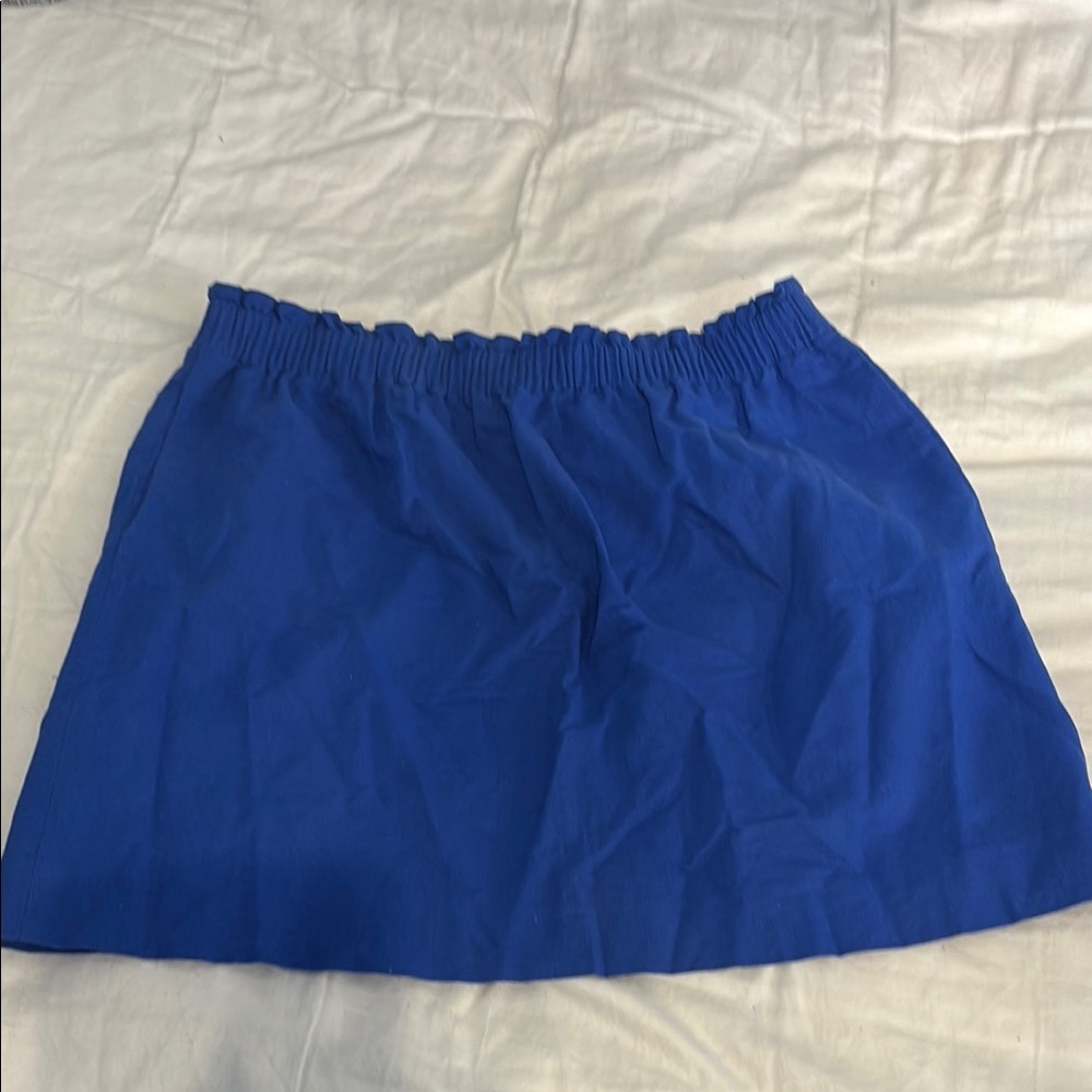 JCrew linen Blue Elastic Waist Skirt